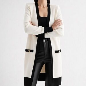 EXPRESS Black & Ivory Cardigan XS